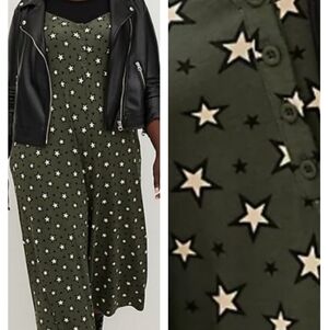 🆕🌟 1X OLIVE STARS CULOTTE ROMPER / JUMPSUIT - SUPER SOFT🌟